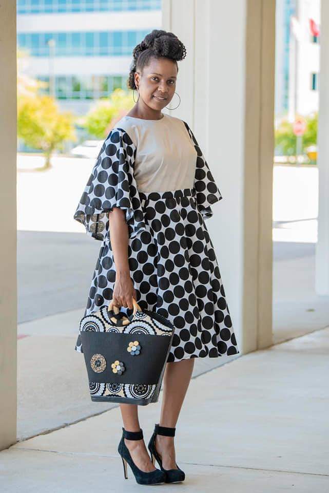 black and white african dress